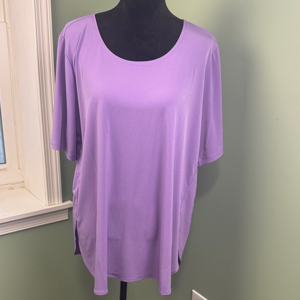Susan Graver Lavender Short Sleeve Top XL